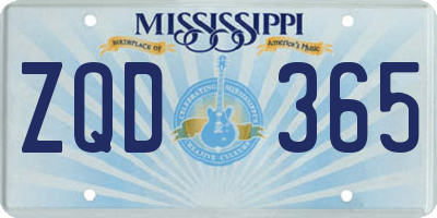 MS license plate ZQD365