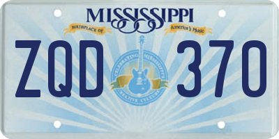MS license plate ZQD370