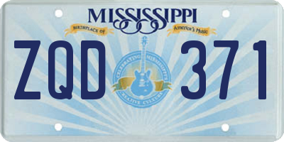 MS license plate ZQD371