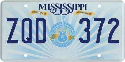 MS license plate ZQD372