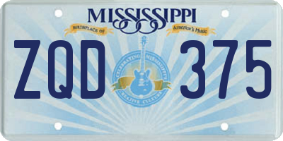 MS license plate ZQD375
