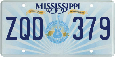 MS license plate ZQD379