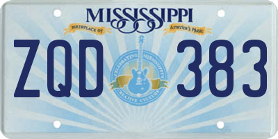 MS license plate ZQD383