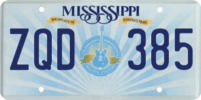 MS license plate ZQD385