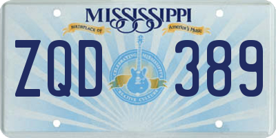 MS license plate ZQD389
