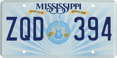 MS license plate ZQD394