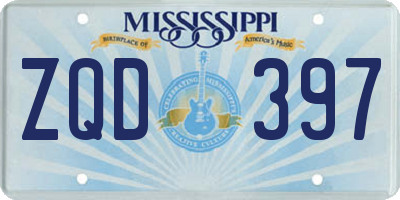 MS license plate ZQD397