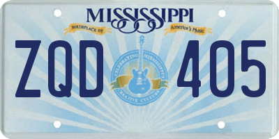 MS license plate ZQD405