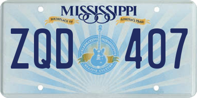 MS license plate ZQD407