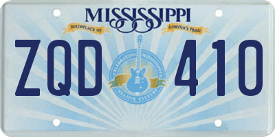 MS license plate ZQD410