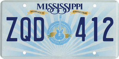 MS license plate ZQD412