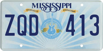 MS license plate ZQD413