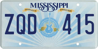 MS license plate ZQD415
