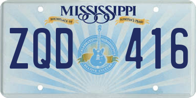 MS license plate ZQD416
