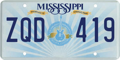 MS license plate ZQD419