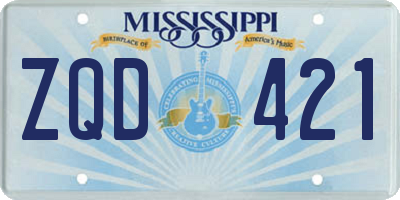 MS license plate ZQD421