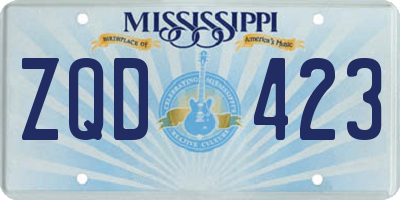 MS license plate ZQD423