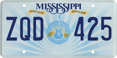 MS license plate ZQD425