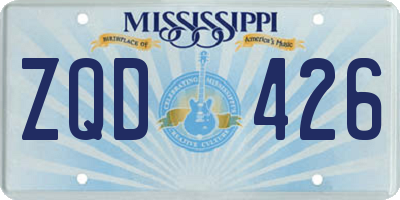 MS license plate ZQD426
