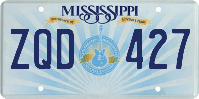 MS license plate ZQD427