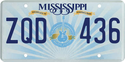 MS license plate ZQD436