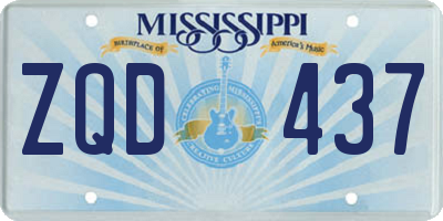 MS license plate ZQD437