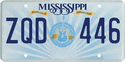 MS license plate ZQD446