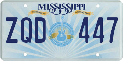 MS license plate ZQD447