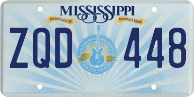 MS license plate ZQD448