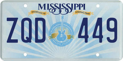 MS license plate ZQD449