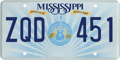 MS license plate ZQD451