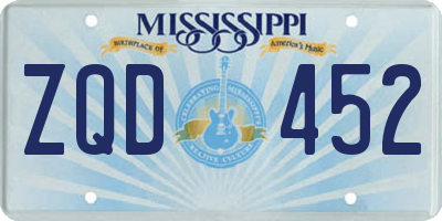 MS license plate ZQD452