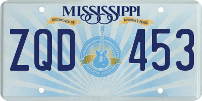 MS license plate ZQD453
