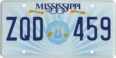 MS license plate ZQD459