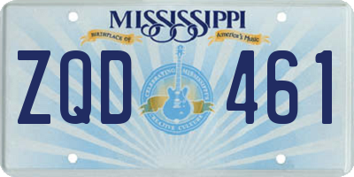 MS license plate ZQD461
