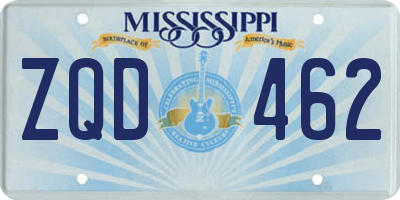 MS license plate ZQD462