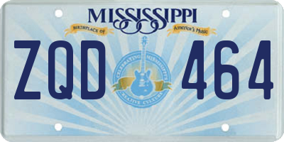 MS license plate ZQD464