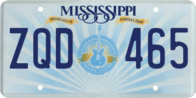 MS license plate ZQD465