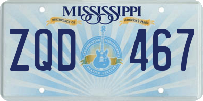 MS license plate ZQD467