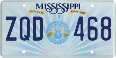 MS license plate ZQD468