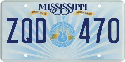 MS license plate ZQD470