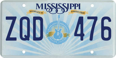 MS license plate ZQD476