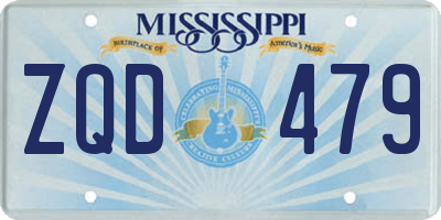 MS license plate ZQD479