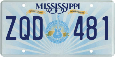MS license plate ZQD481
