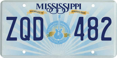 MS license plate ZQD482
