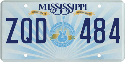 MS license plate ZQD484