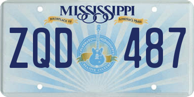 MS license plate ZQD487
