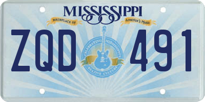 MS license plate ZQD491