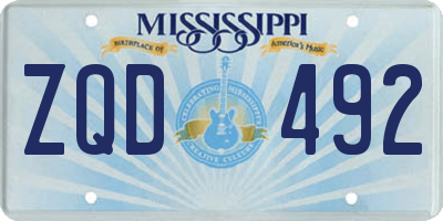 MS license plate ZQD492