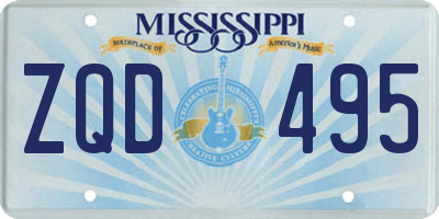MS license plate ZQD495